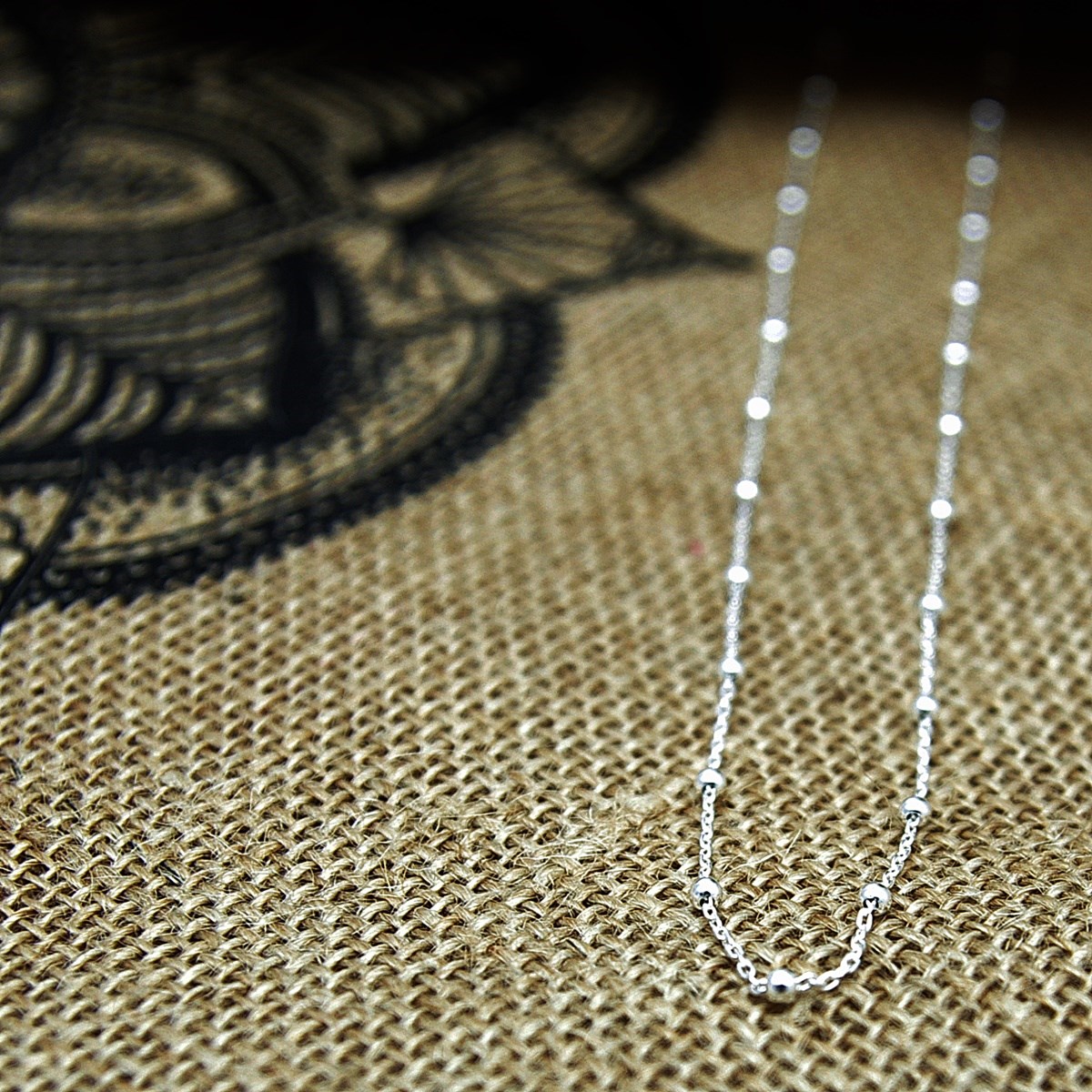 Collier mini boules argent 45 cm