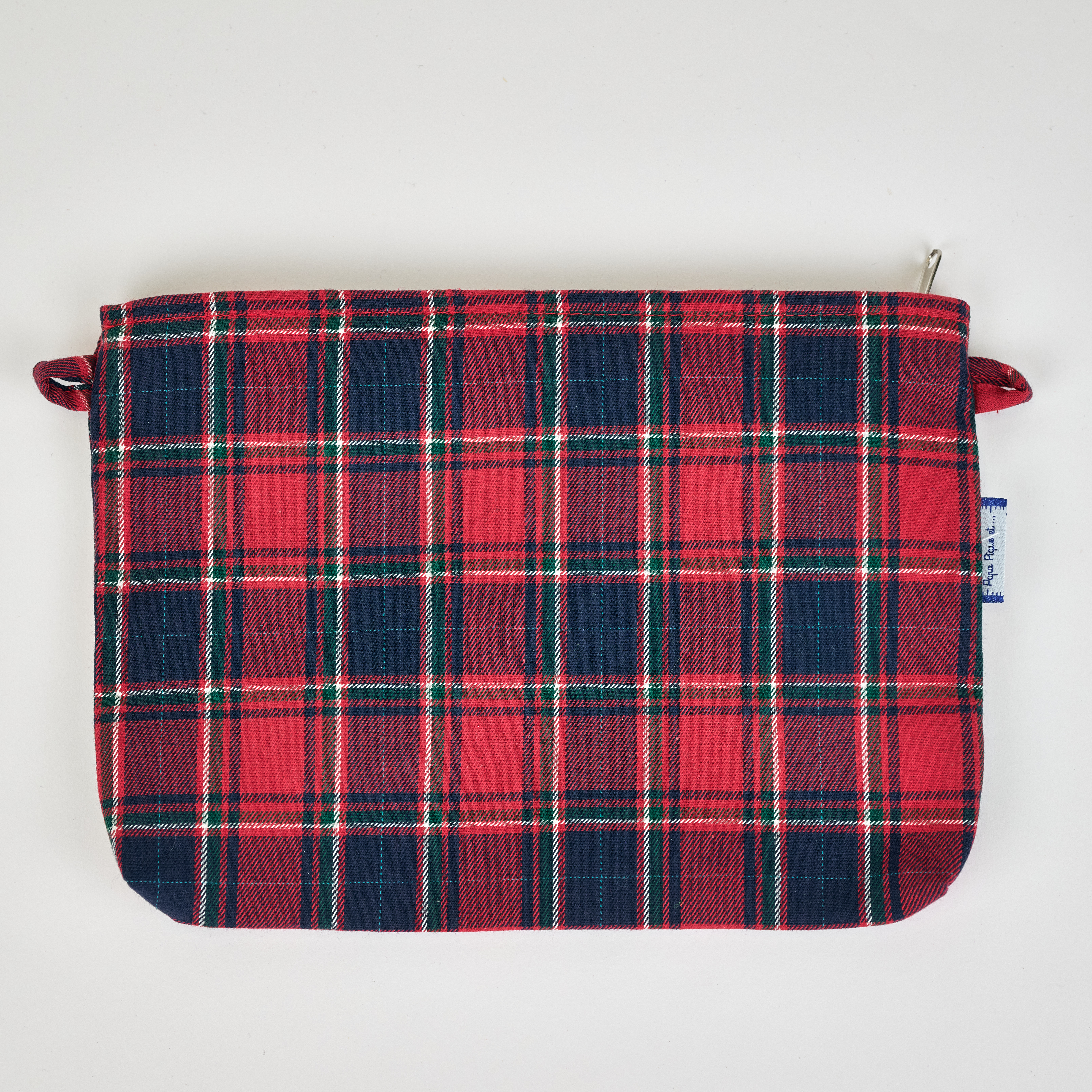 Pochette Tissu Tartan Rouge