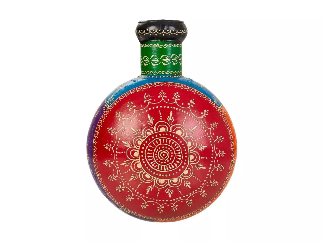 Vase multicolore en métal 22x16,5x29h