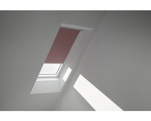 VELUX verduisterend rolgordijn, massief palissander, handmatig, wit frame, DKL C02 4578SWL
