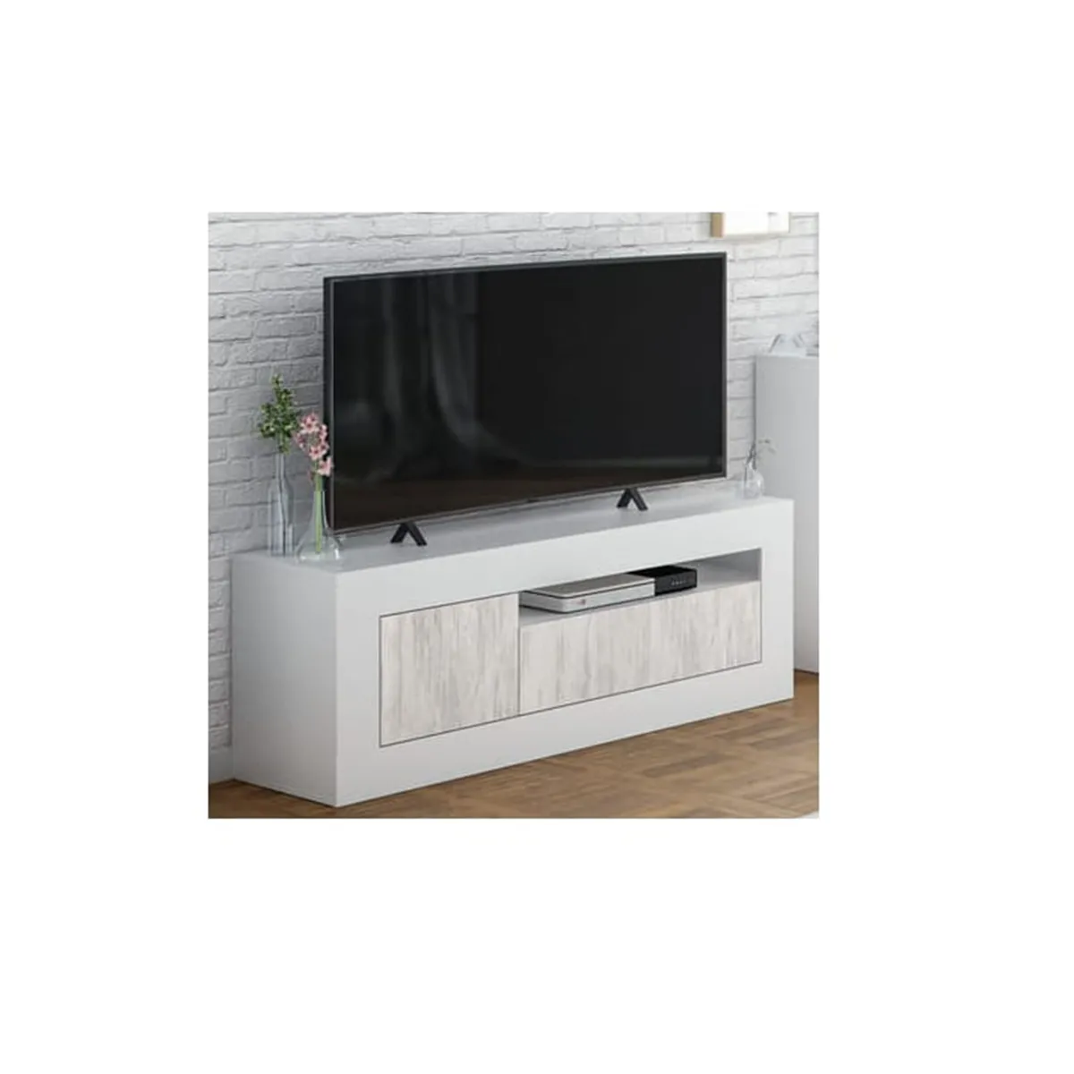 Pegane Meuble TV Blanc Artic