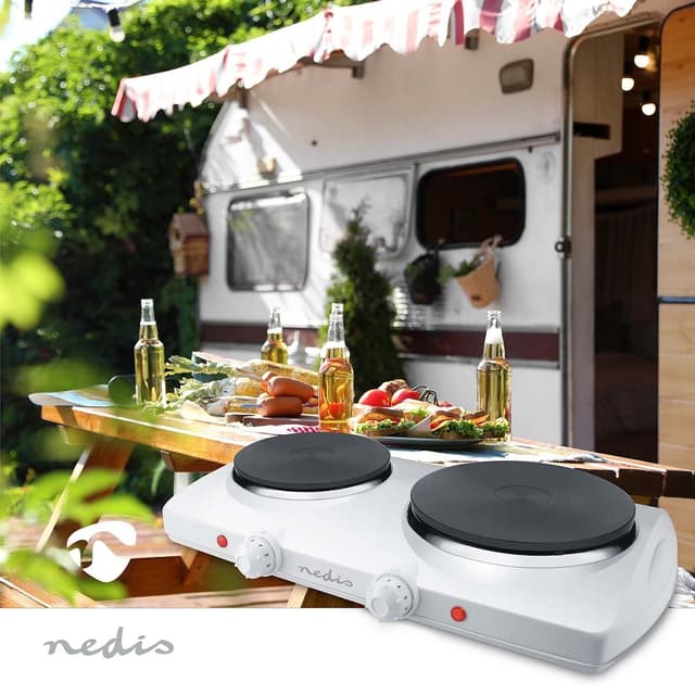 Nedis Elektrisk Kogeplade | Kogeplader: 2 | 2300 W | Overophedningsbeskyttelse | Hvid