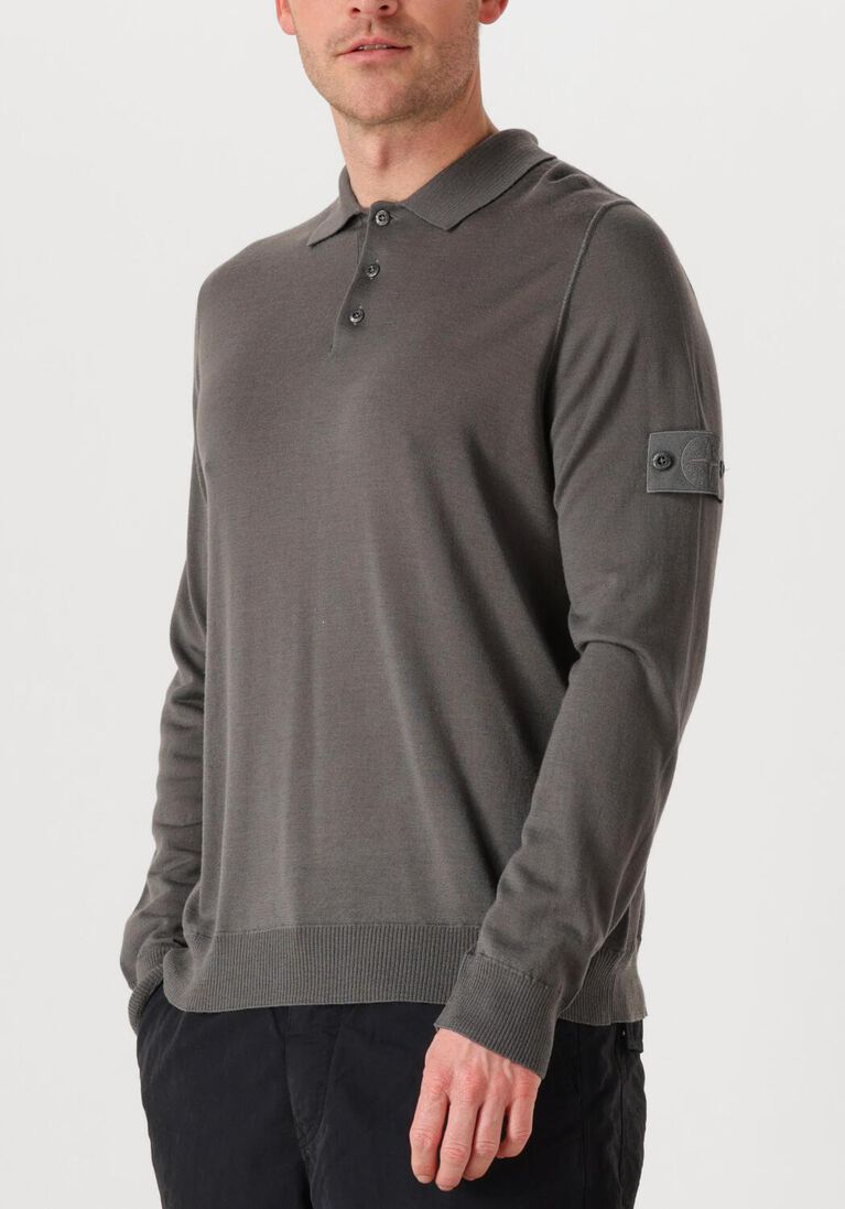 donkergrijze stone island trui ls polo