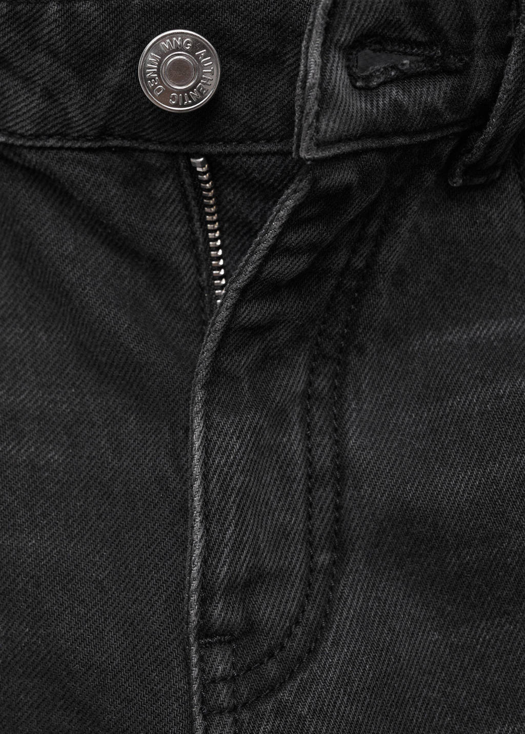 MANGO TEEN high waist straight leg jeans zwart