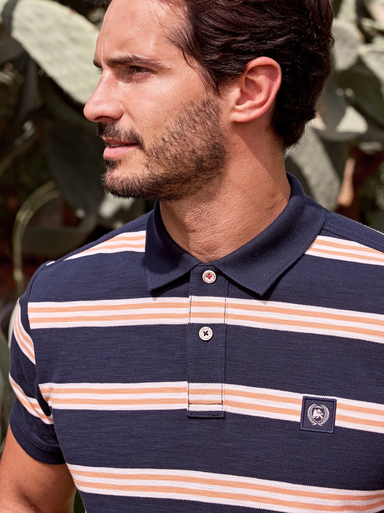 Herren Poloshirt in Rugby-Optik