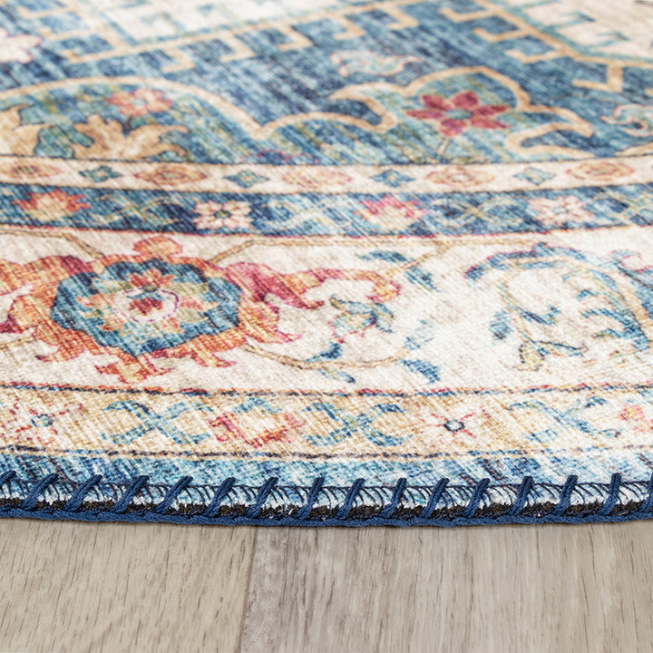 Rond Vintage vloerkleed - Azara Lichtblauw