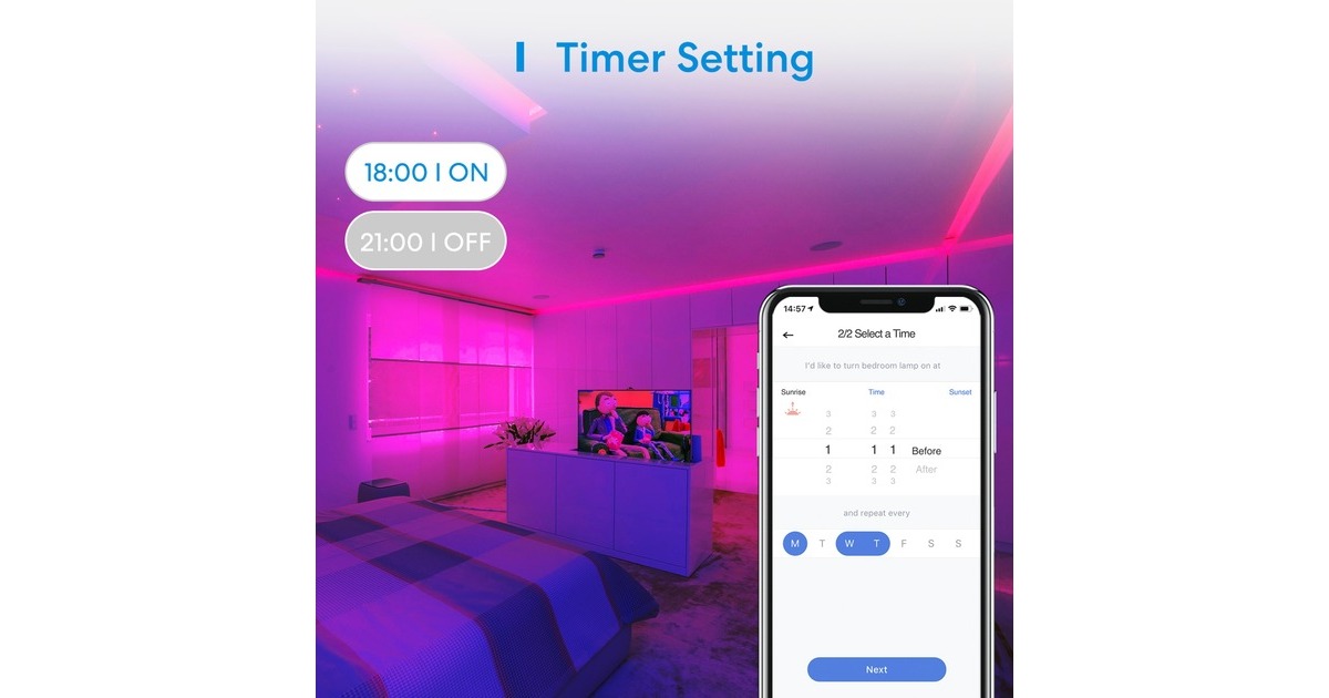 MEROSSMSL320 PRO Smart Wi-Fi Light Strip, 5m ledstrip
