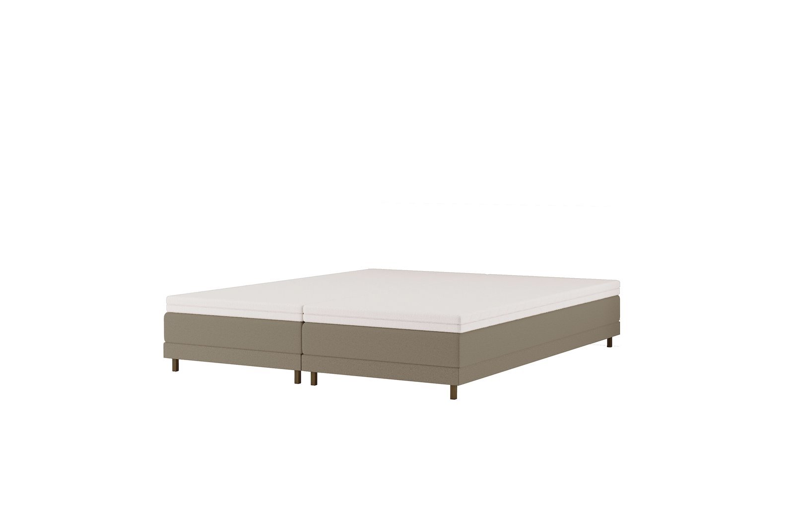 Premium 14 regulerbar seng 180x210 cm Tekstil Storm 09 mørk beige, medium/fast, Premium 14 overmadrass med røkfarget 15 cm ben, gavl selges separate.