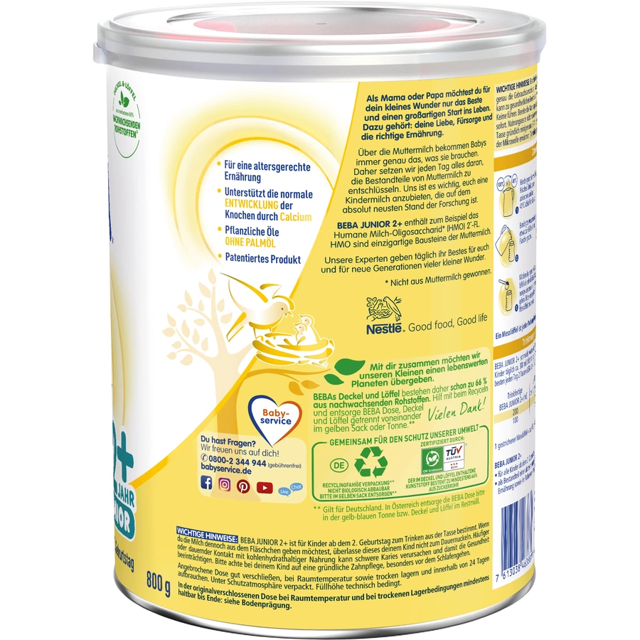 Nestlé BEBA Junior 2 6 x 800 g ab dem 2. Jahr