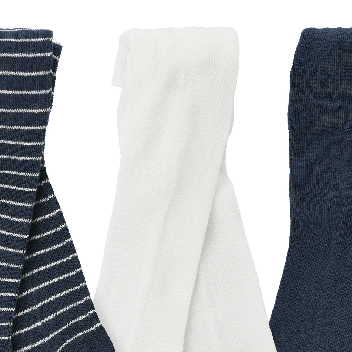 Famy 3 Baby Strumpfhosen im Set dunkelblau / weiss