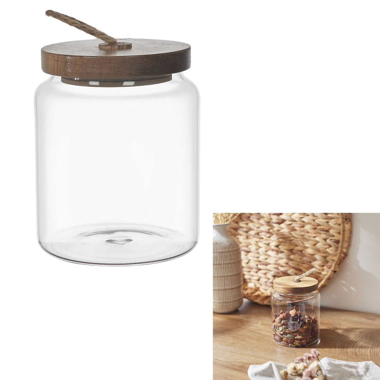 Home Deco Factory Bocal Acacia transparent - 10x10x10 cm