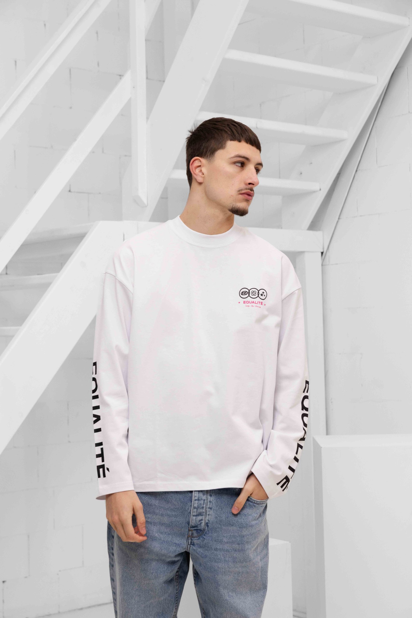 Equalité Universe Longsleeve T-Shirt Heren Wit