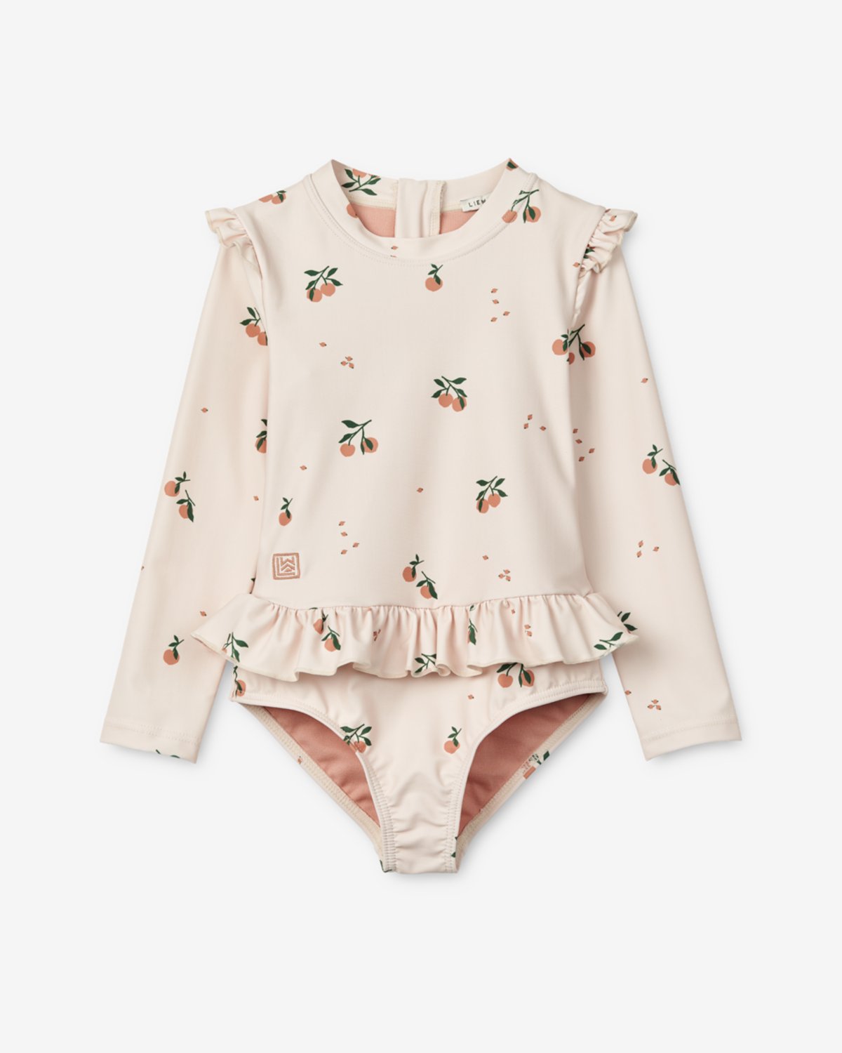 Badedrakt med Armer og Volanger – UV drakt UPF 40+ | Sille Printed Swimsuit