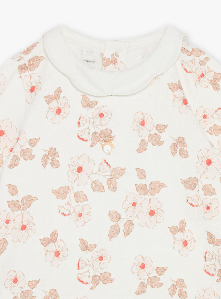 Haut écru, legging et bandeau rose ancien