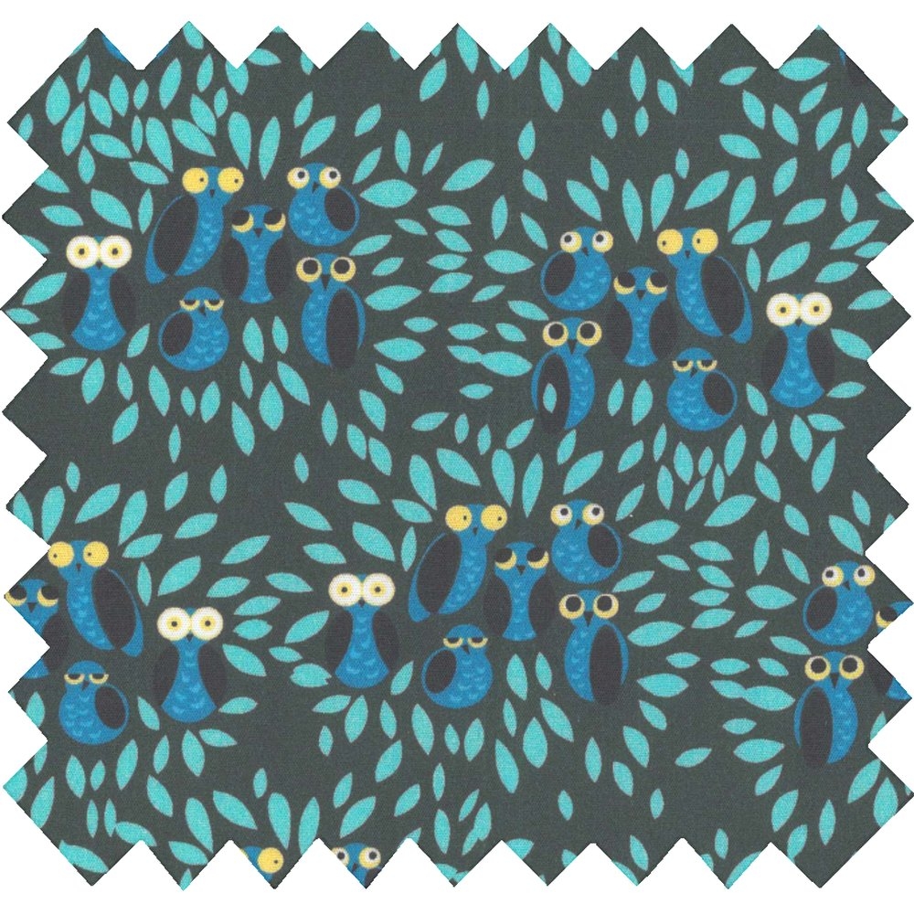 Coupon Tissu 50 Cm Chouettes