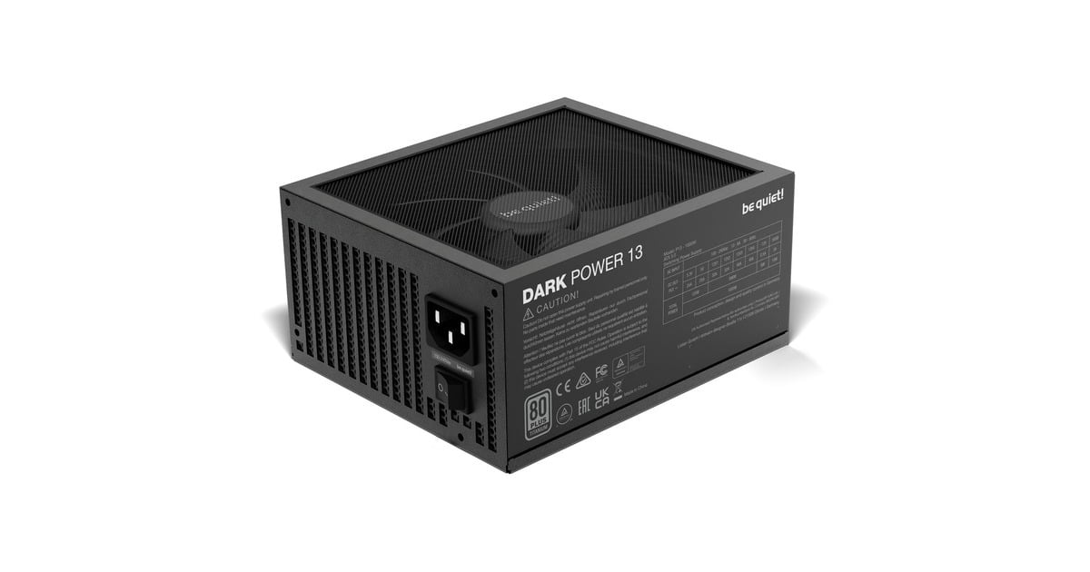be quiet!Dark Power 13 modulaire 1000 watt voeding   (Zwart, 1x 12VHPWR, 4x PCIe)