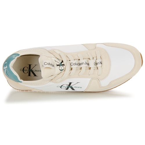 Calvin Klein Jeans - RUNNER SOCK LACEUP NY-LTH - Ecru / Bleu
