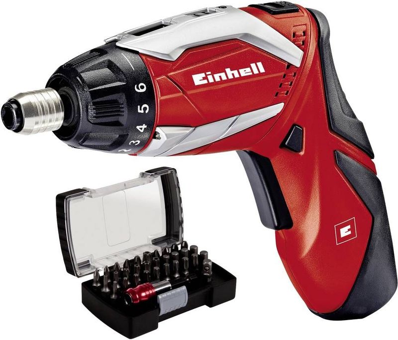 Einhell - Accuschroevendraaier - Rood - Lithium-ion Batterij - 32-delige Bitset