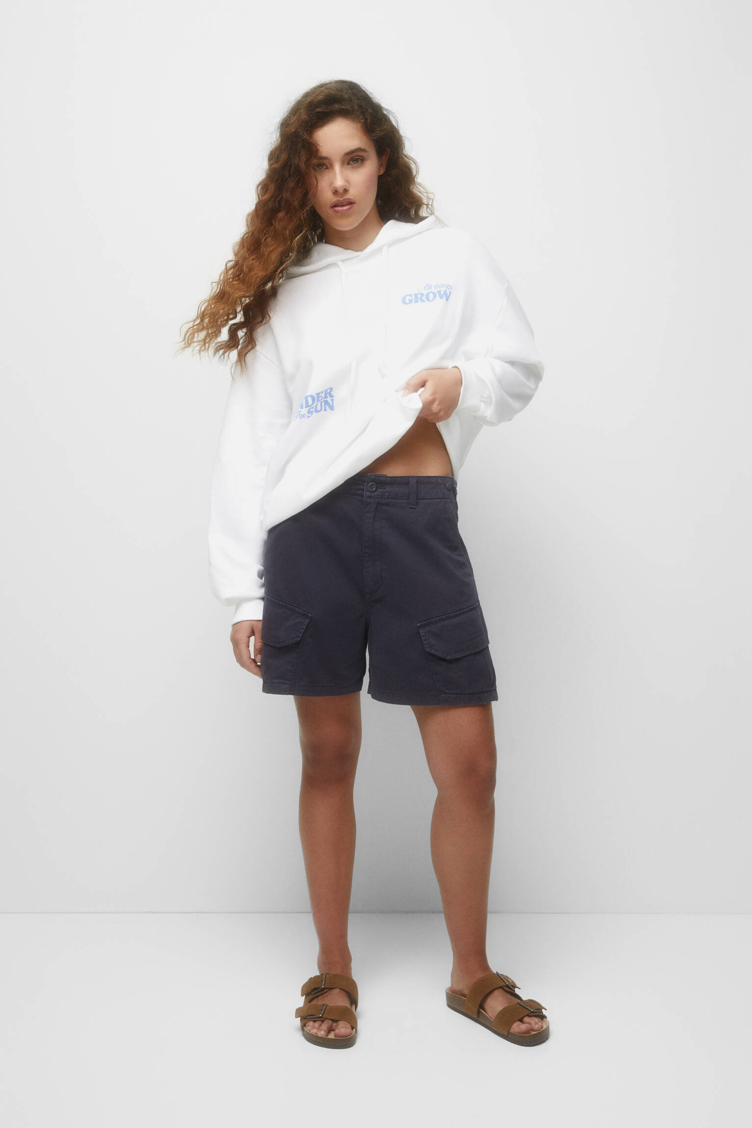 Bermuda cargo oversized - Azul-marinho