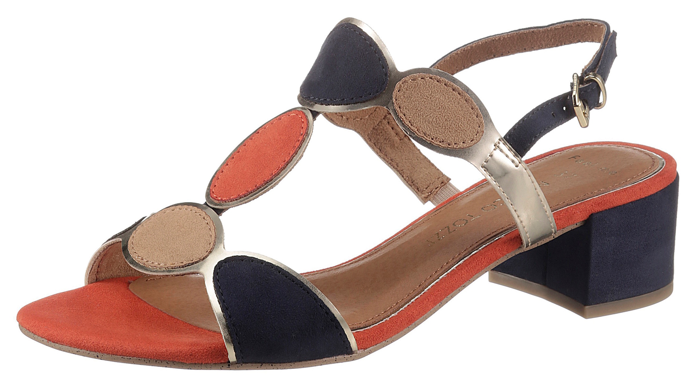 MARCO TOZZI Sandalette  , Blockabsatz, Sommerschuh, Riemchensandale mit verstellbarer Schnalle