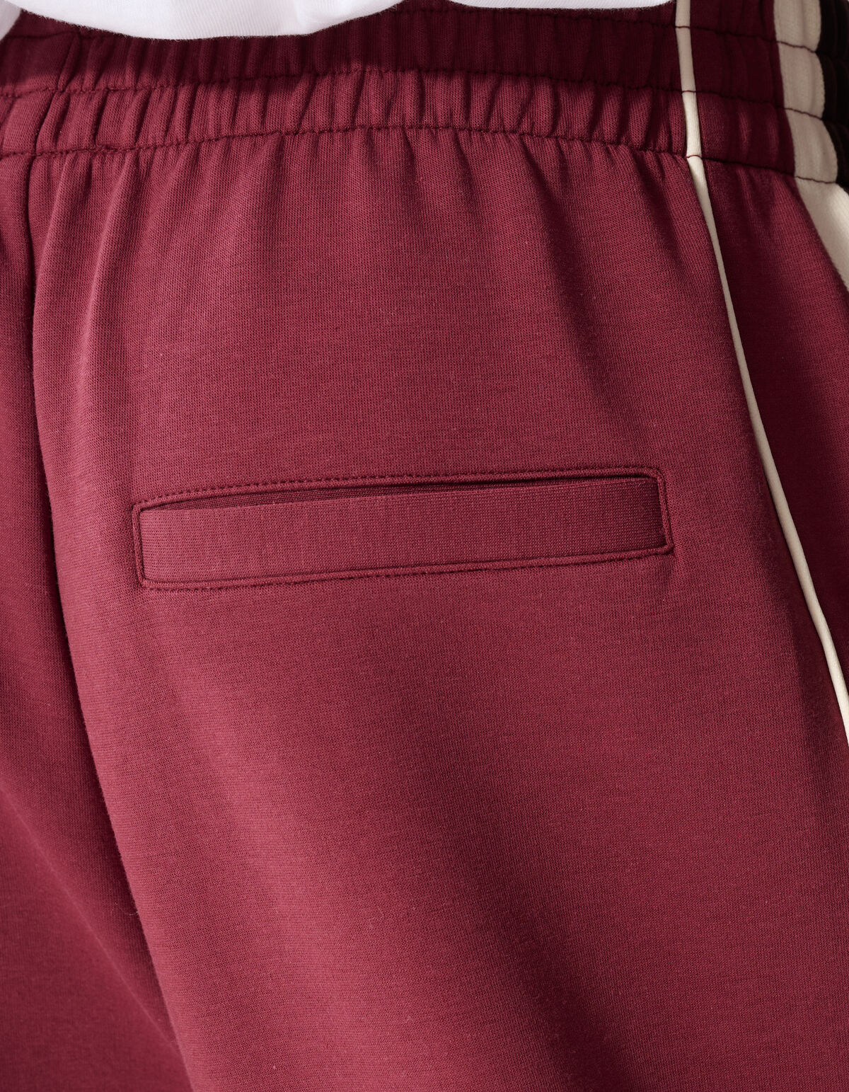 Sporty Tape Wide Leg Fit Broek Donkerrood