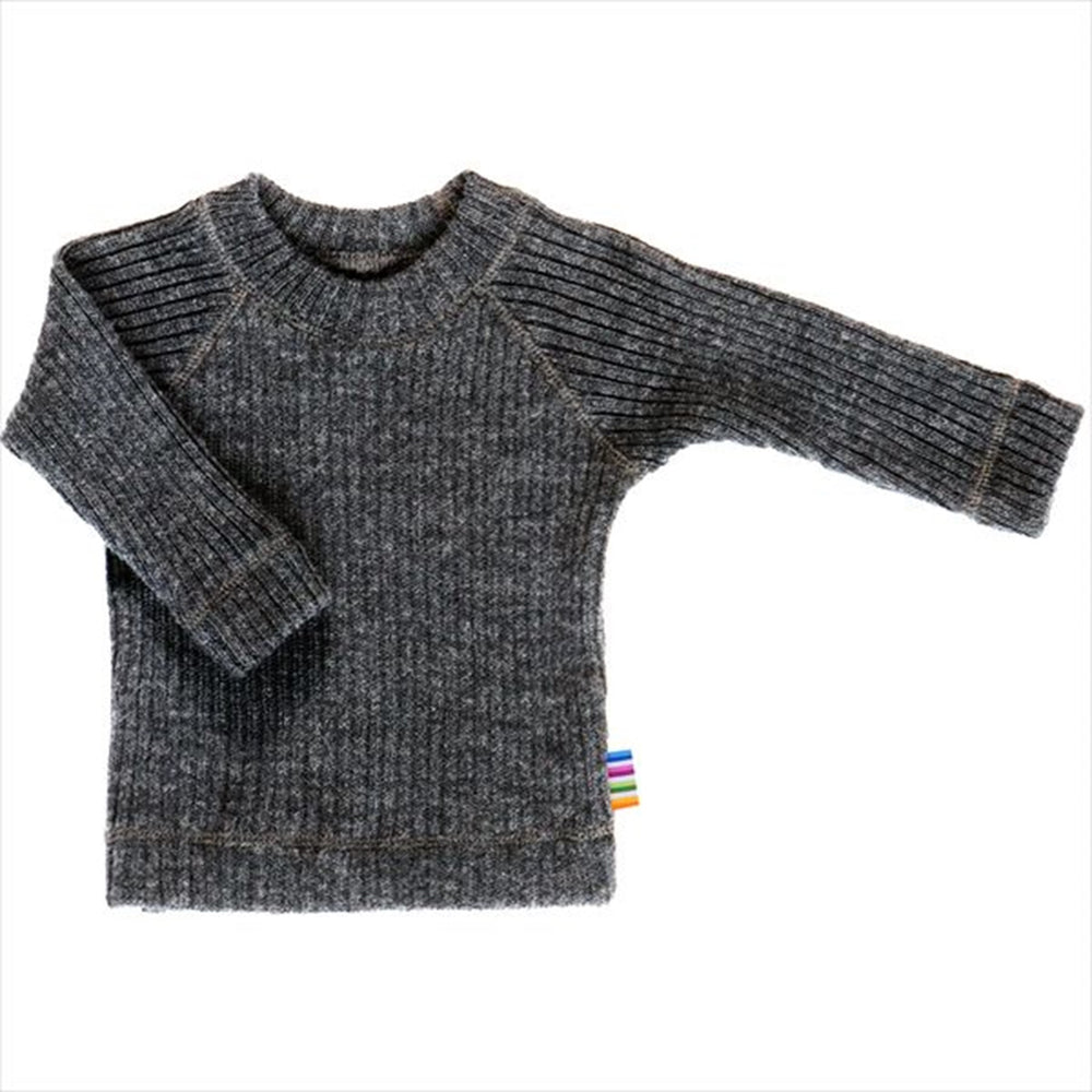 Uld Rib Gråmeleret Bluse Rib - Joha → Luksusbaby.dk