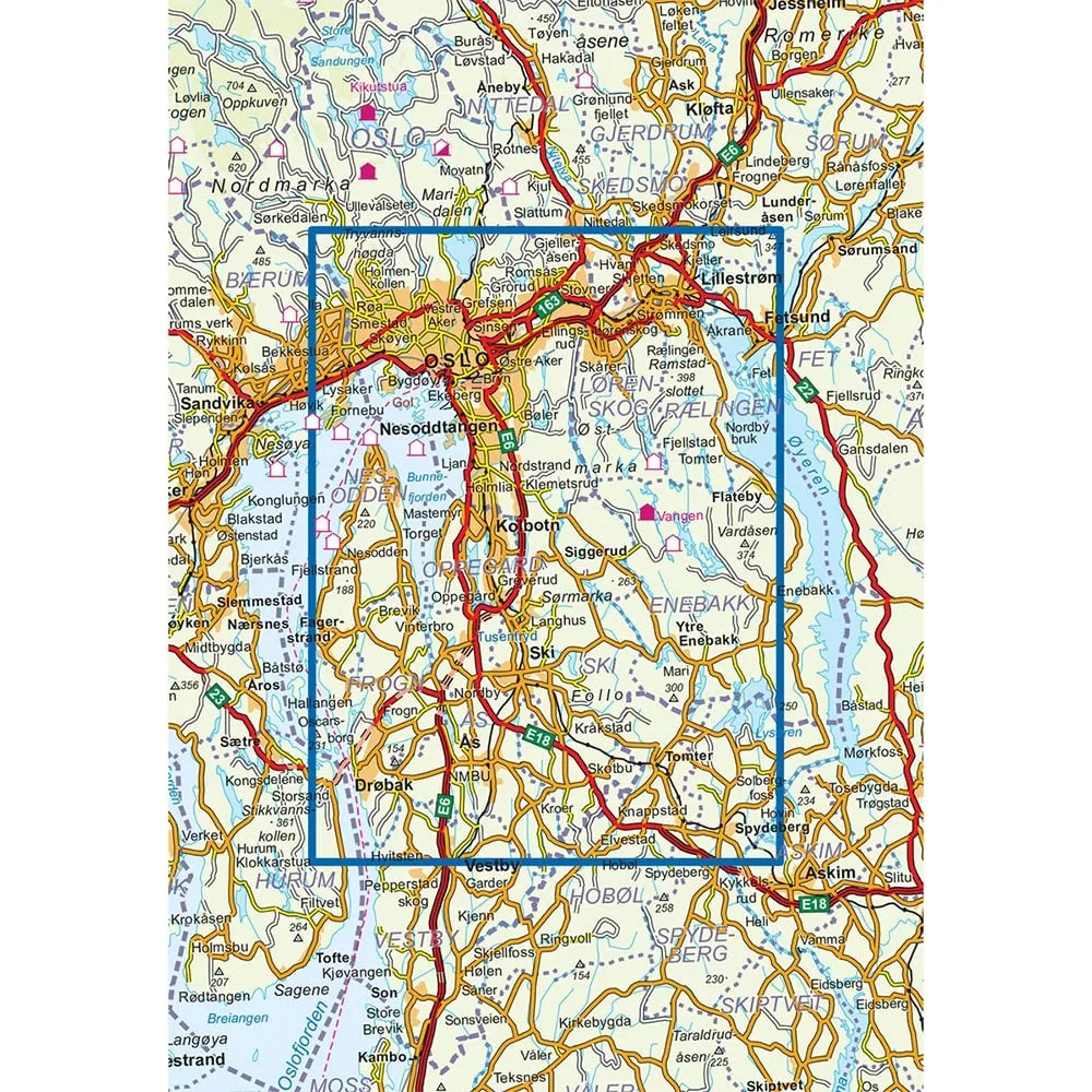 Nordeca Oslo Østmark 1:50 000 Turkart