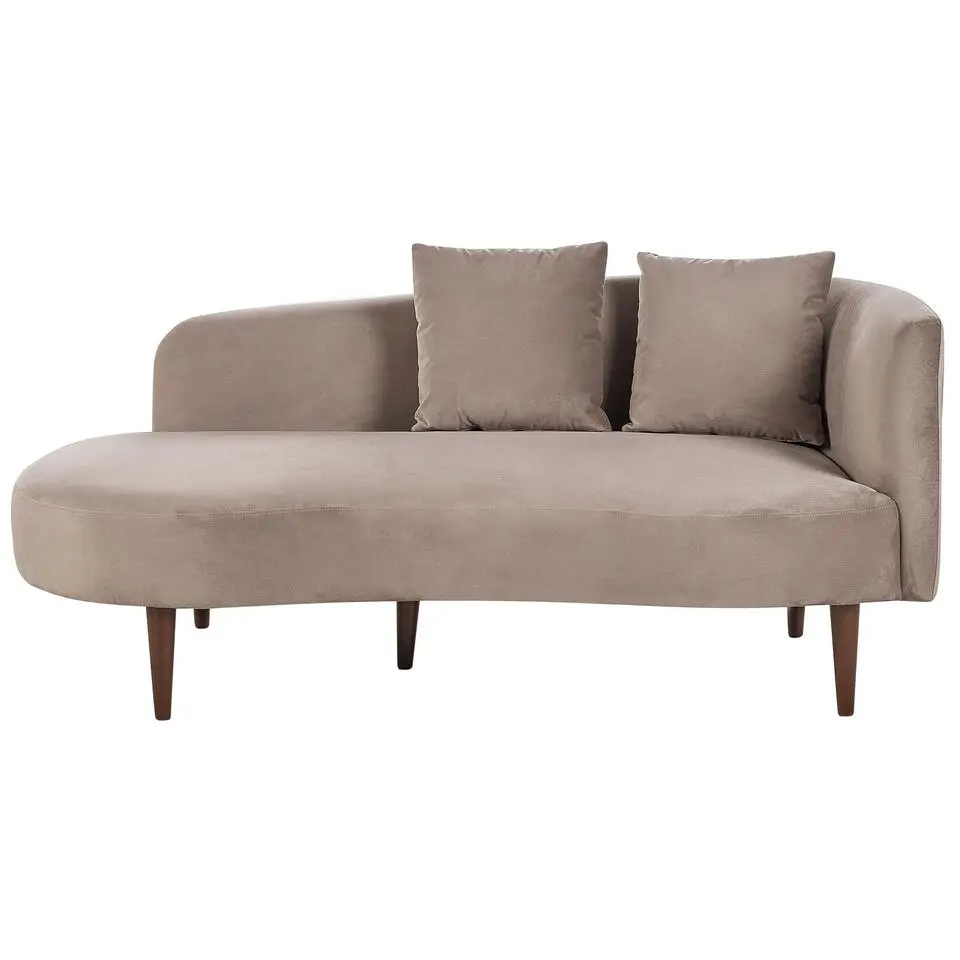 CHAUMONT - Chaise longue - Taupe - Rechterzijde - Fluweel