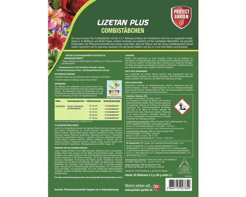 Combi sticks tegen plantenziekten Protect Garden Lizetan Plus 20 st.