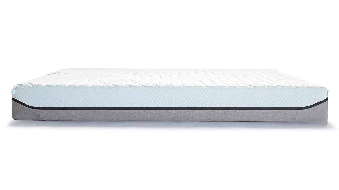 TEMPUR® Bed Arc met hoofdbord Form, schotelbodem en Pro matrassen stone