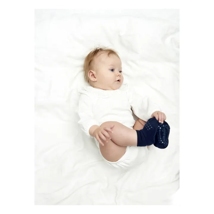 GOBABYGO Chaussettes Anti-Dérapantes Bambou | Bleu marine
