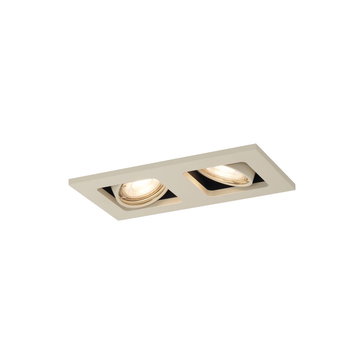 Set van 6 Moderne inbouwspot beige GU10 50mm draai- en kantelbaar 2-lichts - Qure