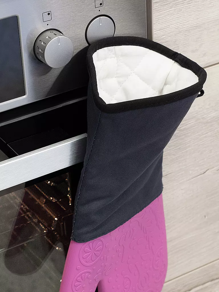 LURCH Silikon Backhandschuh Rosa / Schwarz rosa