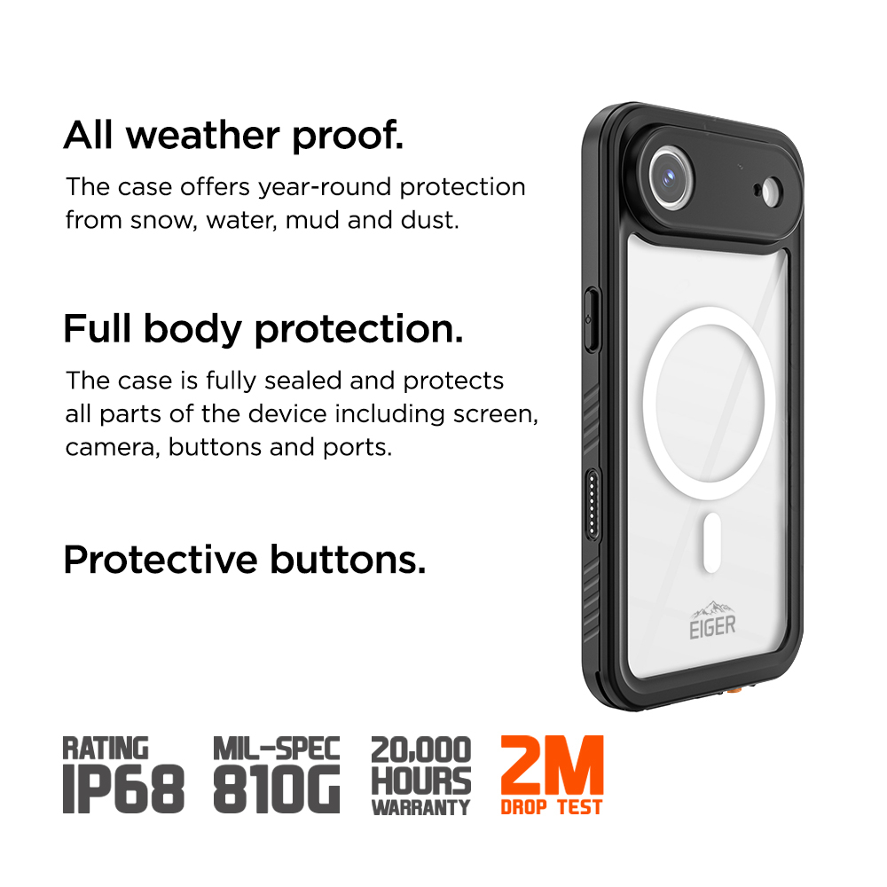 iPhone Air Avalanche Case Wasserfeste Outdoor Schutz Hülle IP68 (EGCA00945) - Schwarz