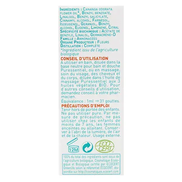 Puressentiel Huile Essentielle Ylang Ylang Bio 5ml