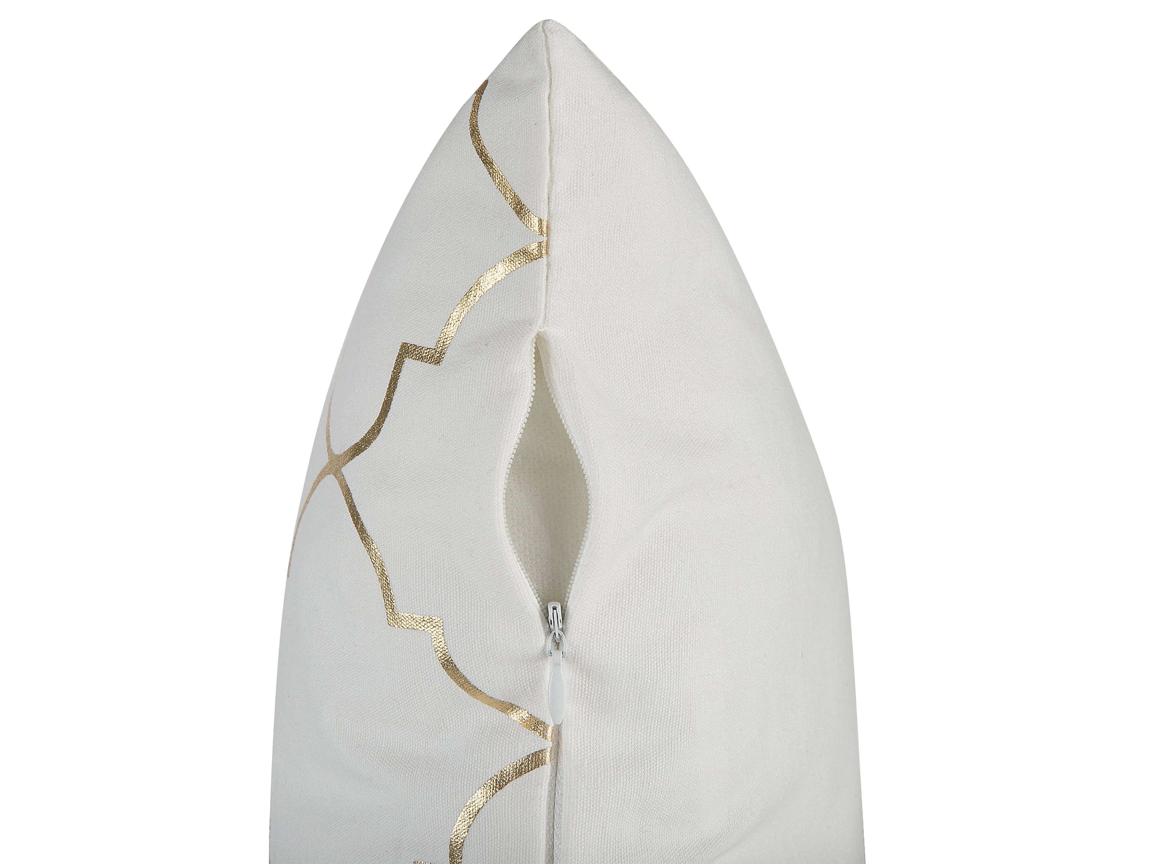 Set van 2 sierkussens ALYSSUM Katoen 45 x 45 cm Wit trellis-patroon