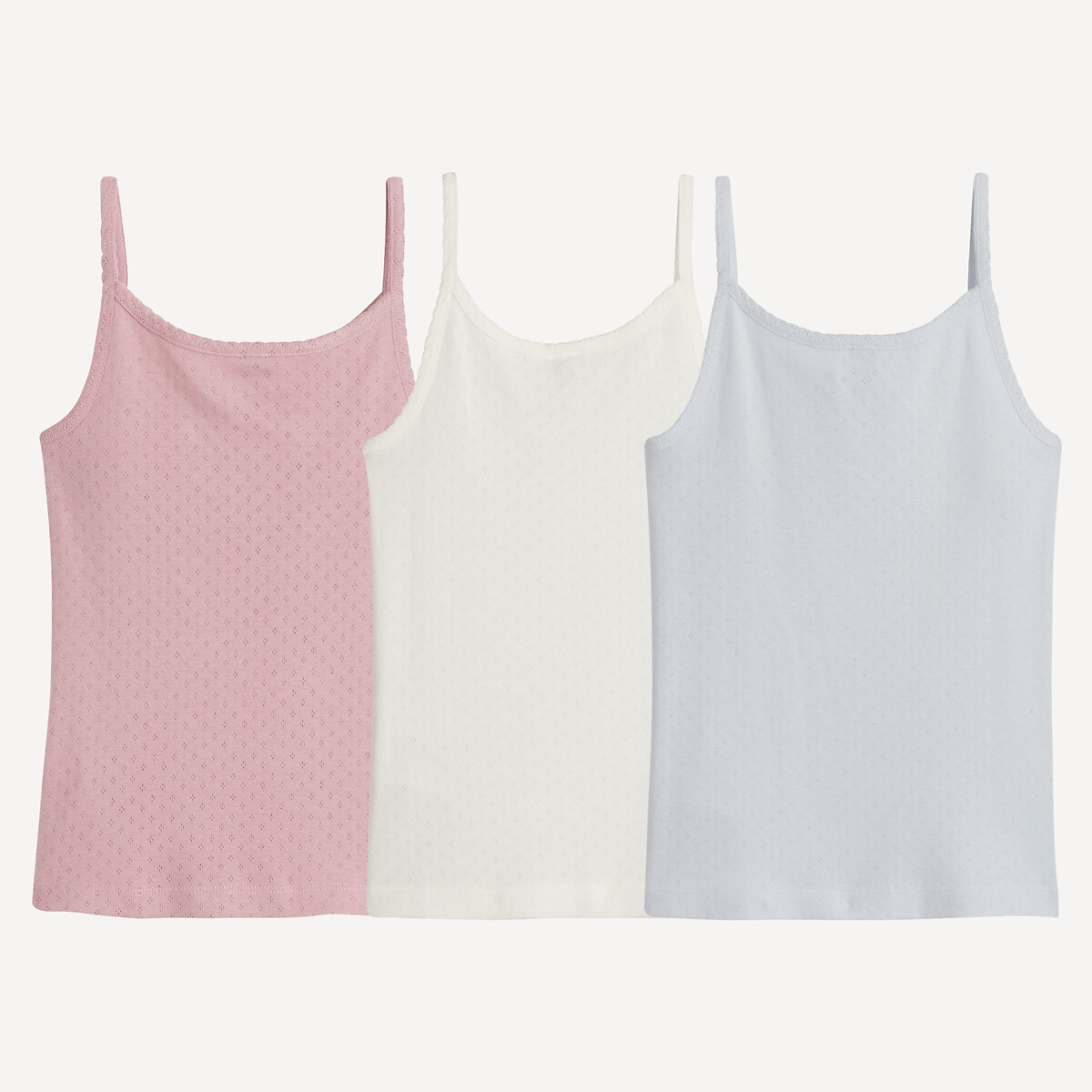 COLEÇÃO LA REDOUTE<br>Conjunto de 3 regatas com alças finas
