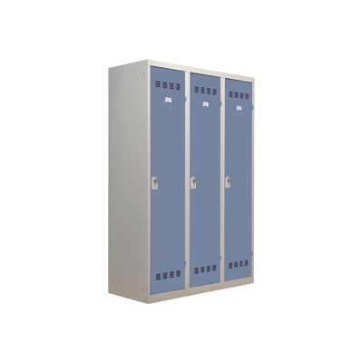 Vestiaire Industrie Salissante - 3 portes - 180 x 120 x 50 cm - gris/beu