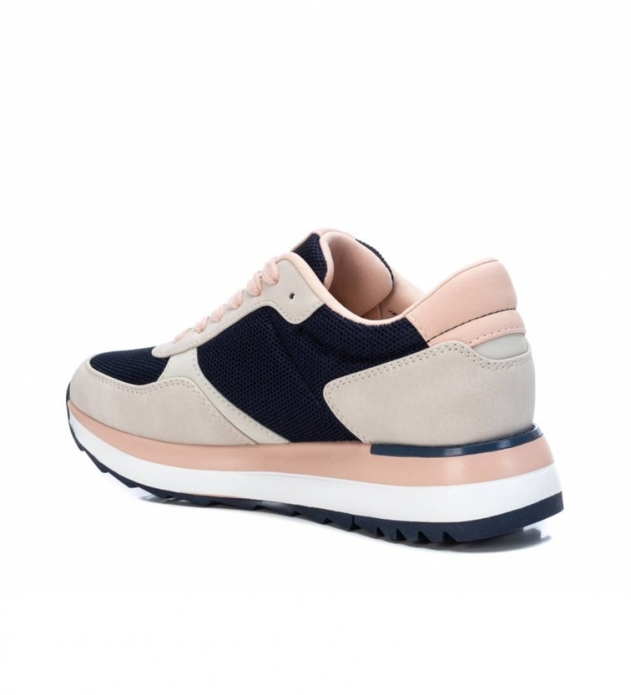 Tênis Xti 043436 bege, azul, rosa