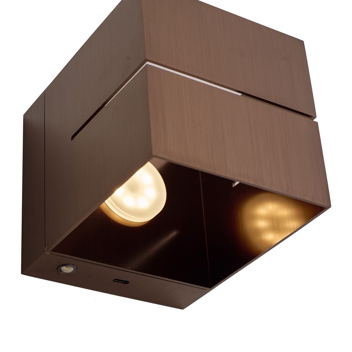Moderne wandlamp donkerbrons incl. LED en touch dimmer oplaadbaar - Joris Groove