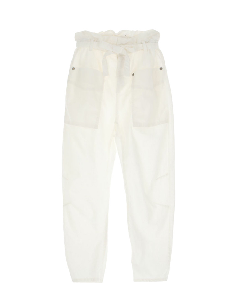 PLEASE PANTALON FEMME  CORDON APPARENT BLANC