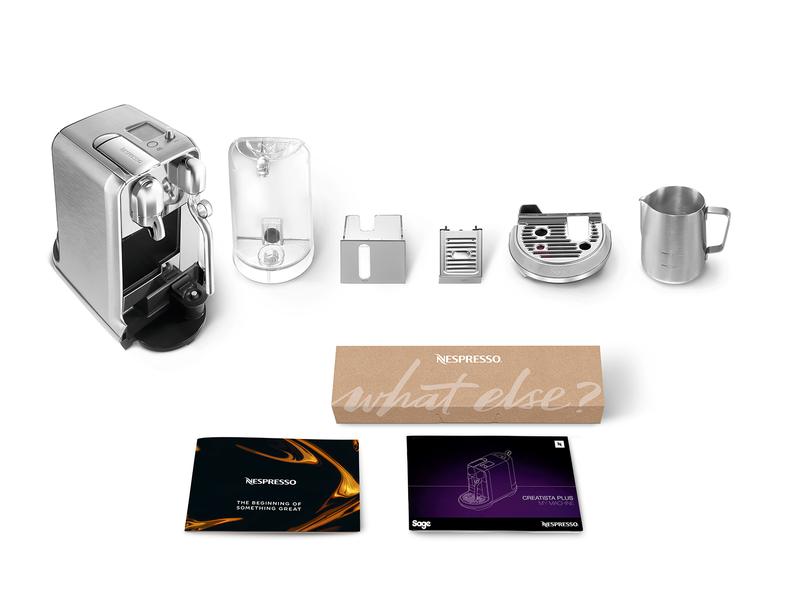 Sage Kaffeemaschine Nespresso Creatista Plus SNE800BSS Silb Kapselmaschine der Original Line für Kaffeespezialitäten in Barista-Qualität