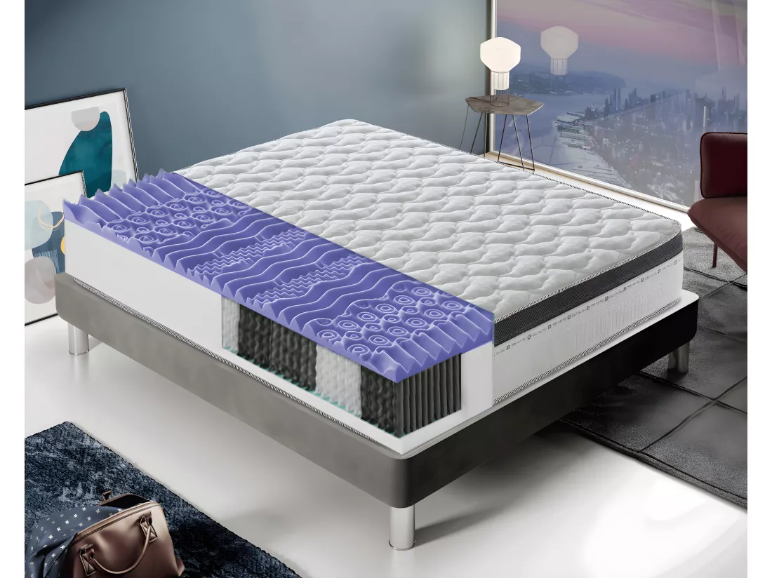Matelas à Ressorts Ensachés - 800 Ressorts Ensachés - Hauteur 27 Cm - 13 Zones De Confort 140x190 cm