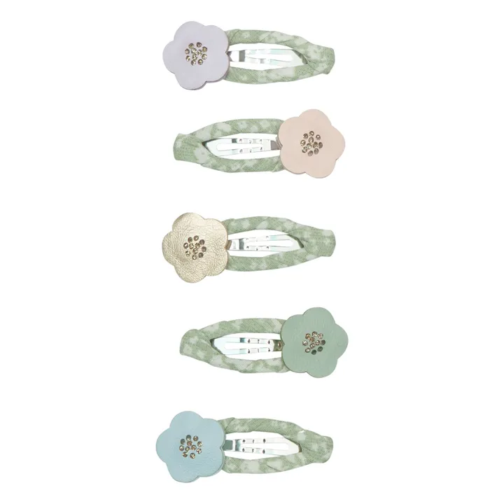 Mimi & Lula Lot 5 Mini Barrettes Bloom  | Vert