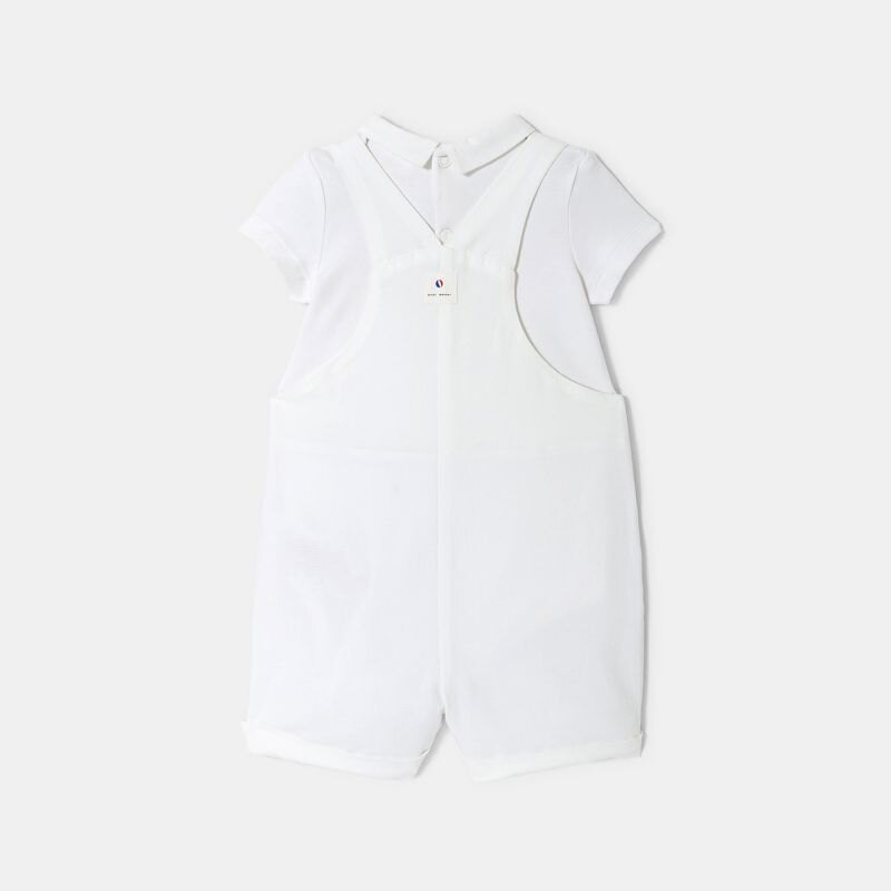 Salopette courte et body de cérémonie blanc ivoire bébé garçon Blanc