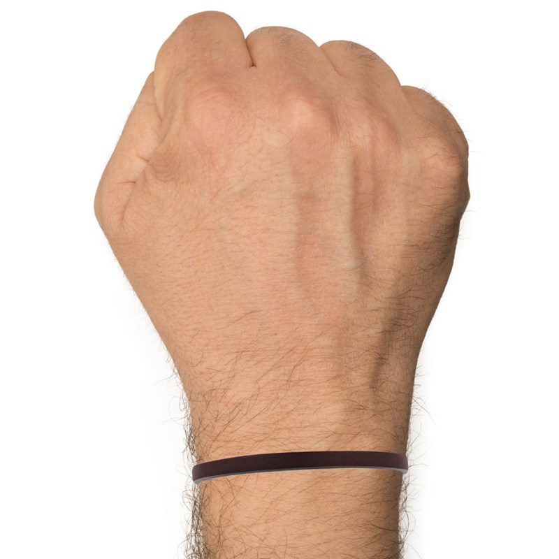 Bracelet Homme Cuir Simple Fermoir Acier Inoxydable - 19cm - Marron foncé