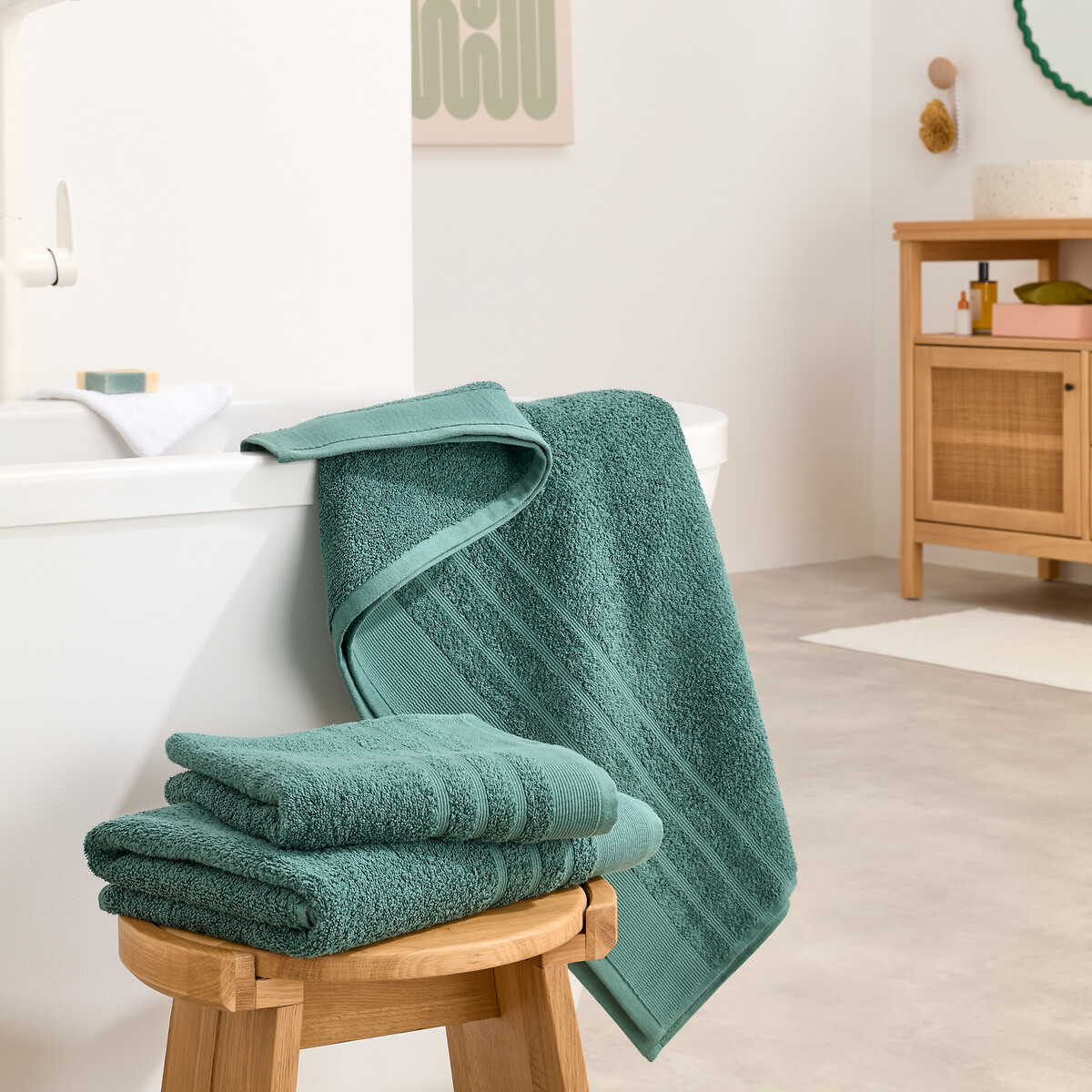 LA REDOUTE INTERIEURS<br>Conjunto de 2 toalhas felpudas 600 g/m², Zavara