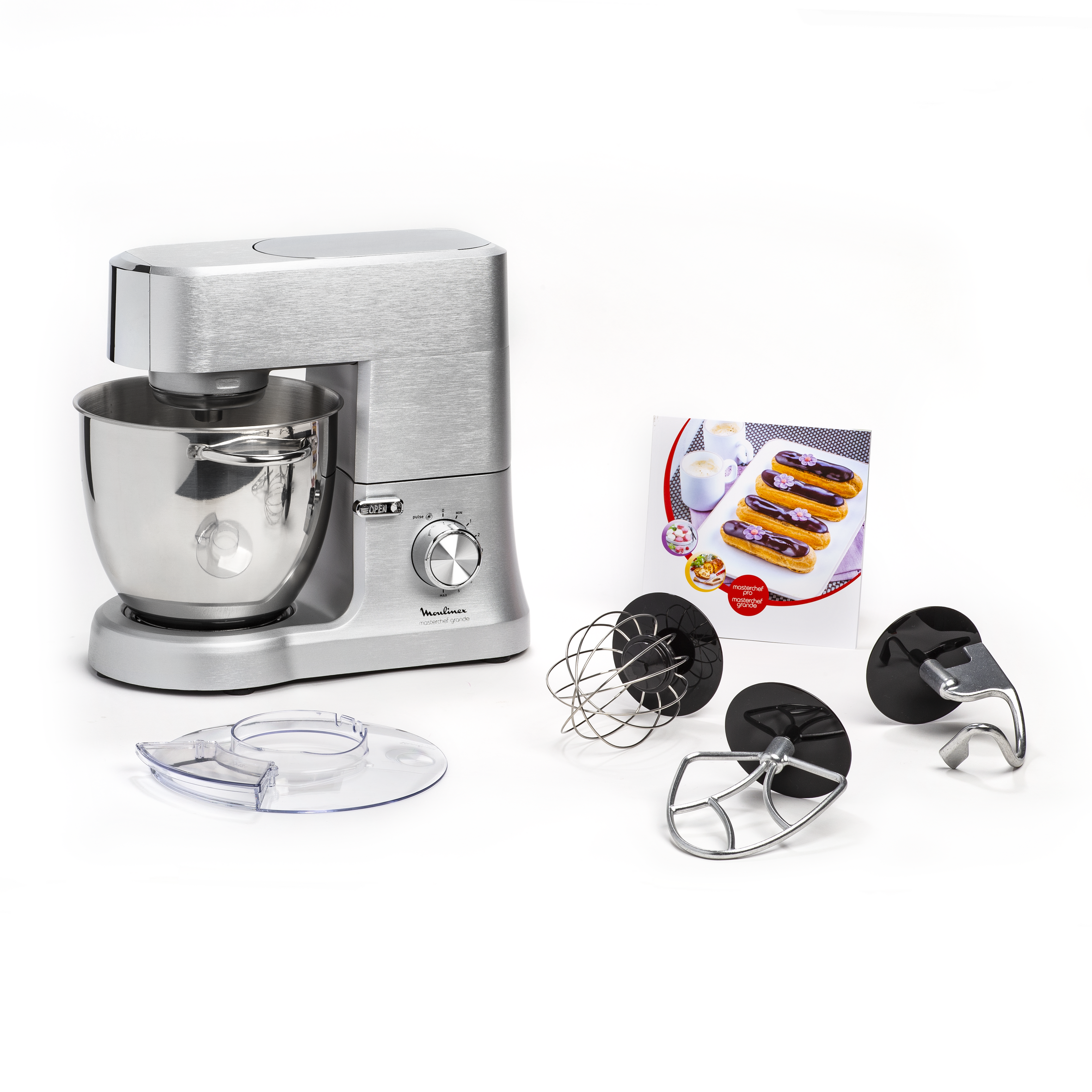 Masterchef Grande, Robot pâtissier, 1500W, 6,7L, pétrin, batteur, fouet + livre recettes
