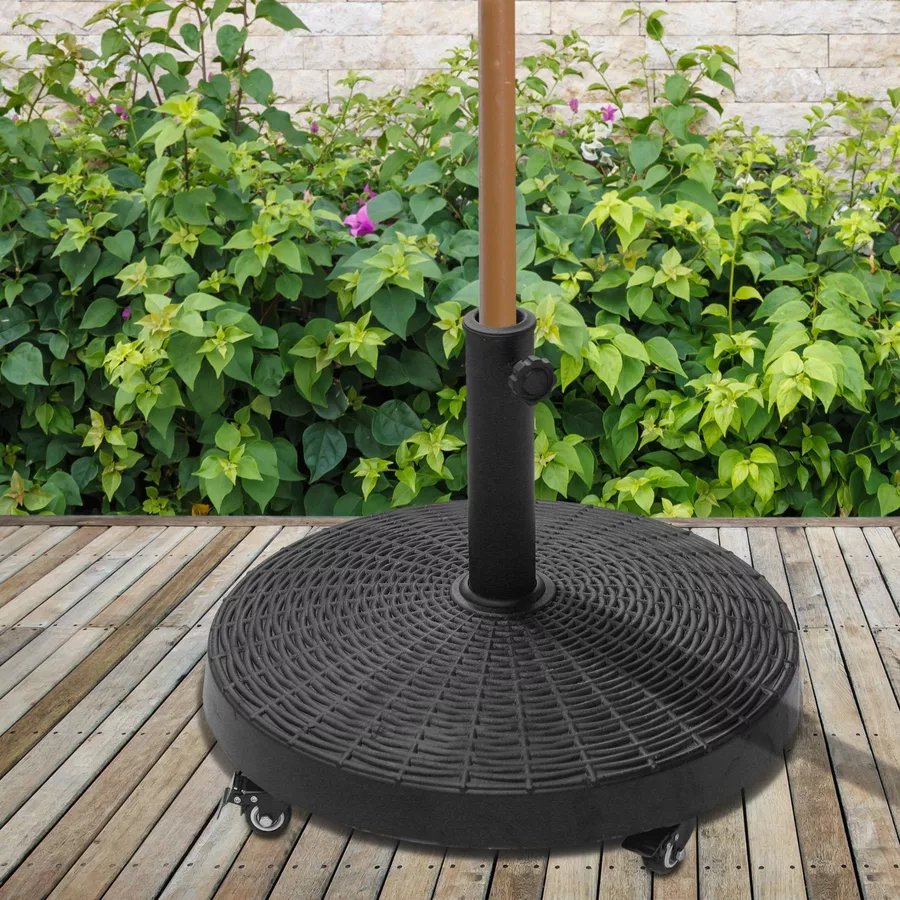 Outsunny Sonnenschirmständer in Rattanoptik anthrazit