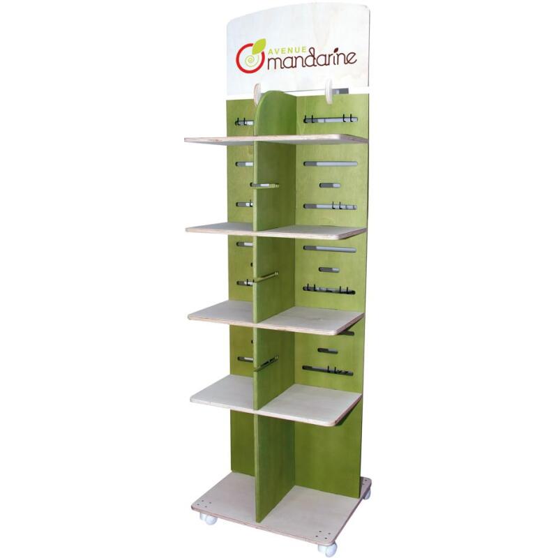 Présentoir en bois vide, AVM - Vert